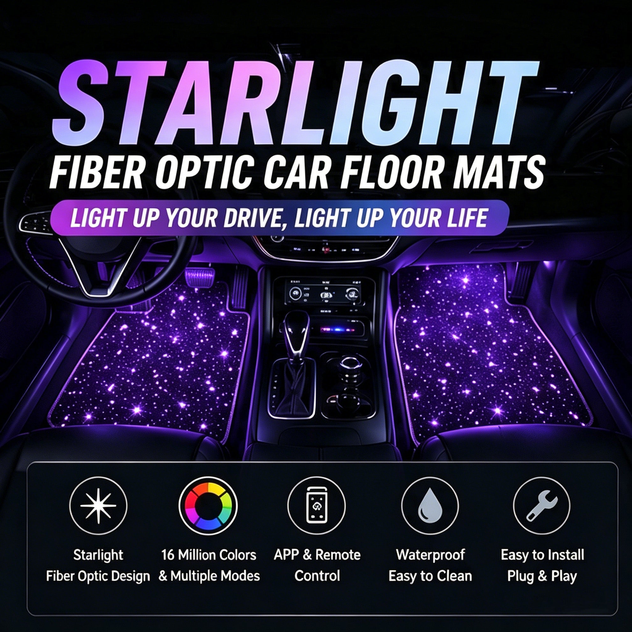 Starlight Fiber Optic Car Floor Mats