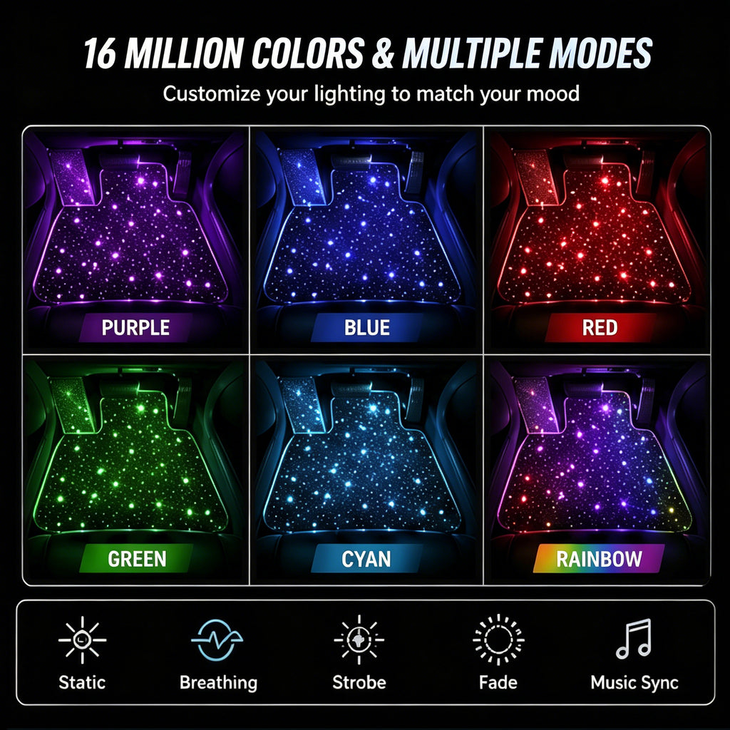 Starlight Fiber Optic Car Floor Mats