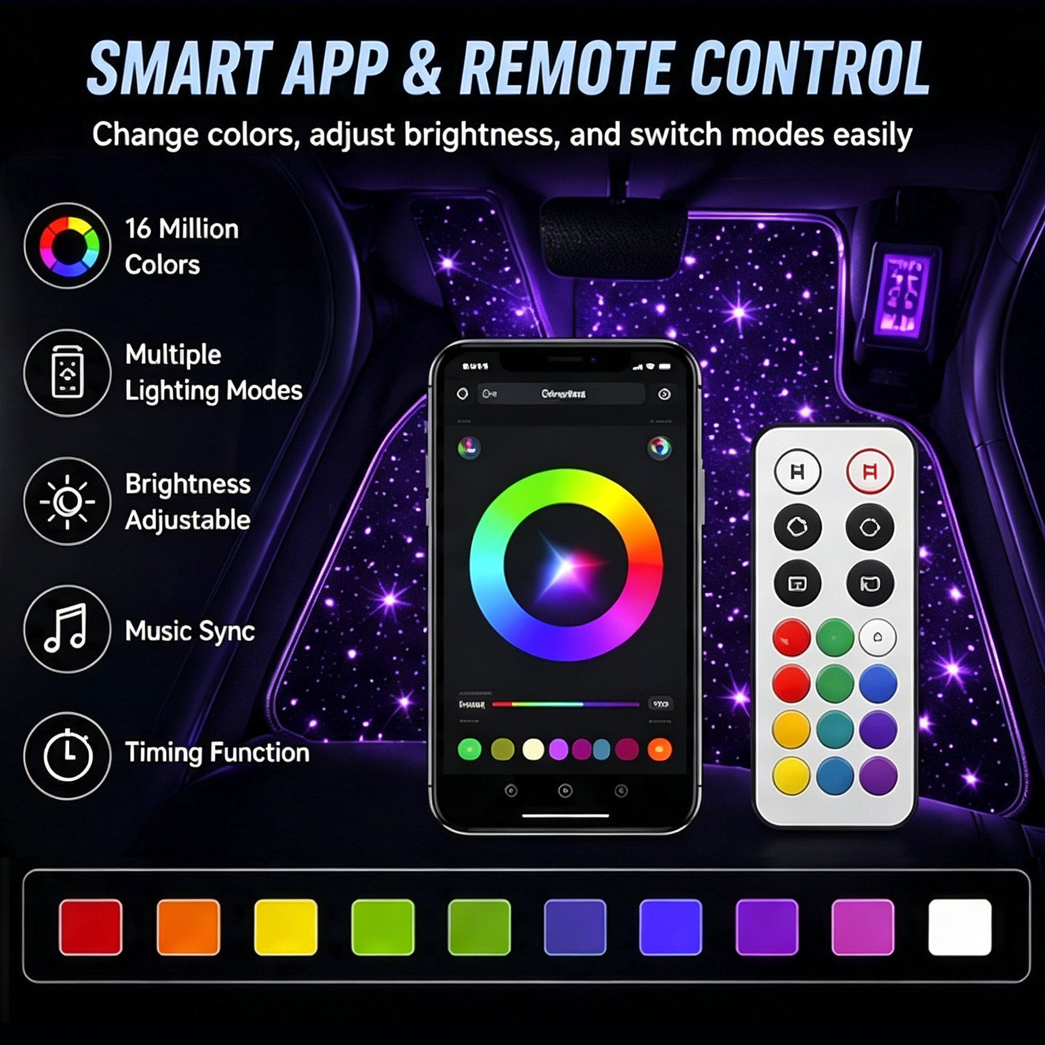 Starlight Fiber Optic Car Floor Mats