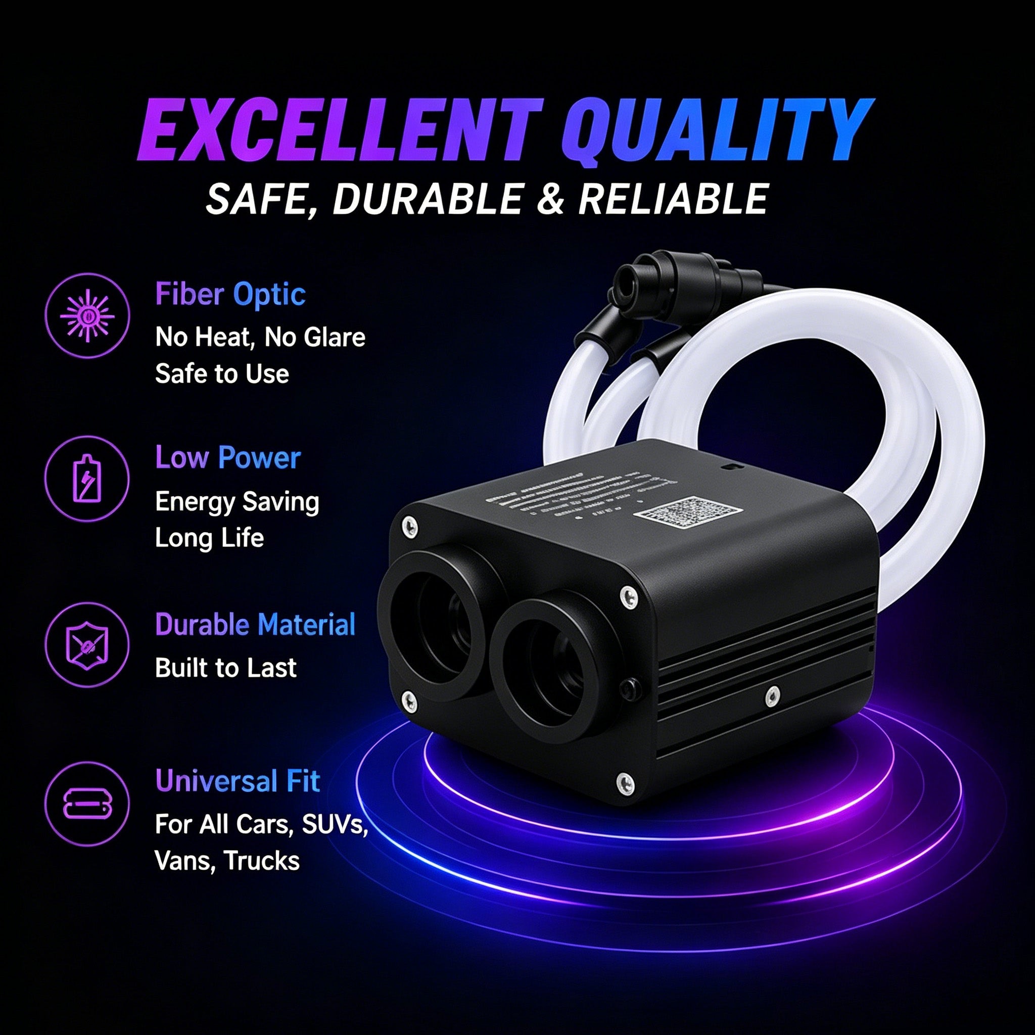 Car Meteor Starry Sky Fiber Optic Light Remote Control Roof Interior Light